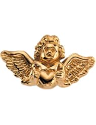 08.50X16.00 MM 14K Yellow Gold Angel Lapel Pin