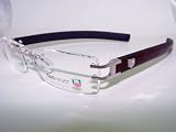 Tag Heuer - TAG HEUER LIMITED EDITION L-TYPE TIF 18282 COL. 012 SILVER BROWN LEATHER TEMPLES RIMLESS EYEGLASSES