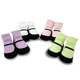 Baby Essentials  Girls  Mary Jane Design 4 Pack Socks, Assorted Colors , 0-6 Months ~ Baby Essentials