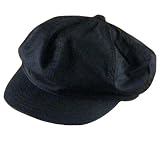 UNISEX COTTON WASHED NEWSBOY GATSBY DRIVING HAT CAP BLACK