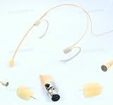 Beige Earhook Mini XLR Ta3f Gooseneck Pro Headworn Microphone for AKG Samson Wireless