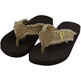MLB Pittsburgh Pirates Unisex Frayed Flip Flops - Brown (Small)