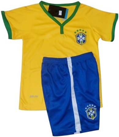 Little Hand Kids Boys 2014 World Cup Home Court Brazil Team Soccer Jersey & Shorts Set