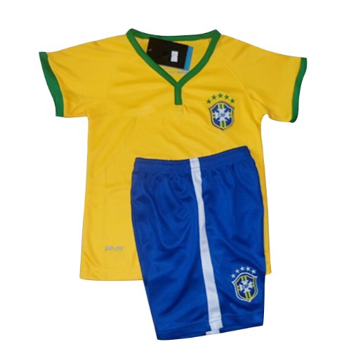 Little Hand Kids Boys 2014 World Cup Home Court Brazil Team Soccer Jersey & Shorts Set