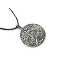 The Pentacle Pewter Pendant on Cord Necklace, The Wiccan Collection