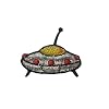 Astronaut Ufo 4,2 cm * 3,4 cm B�GELBILD AUFN�HER APPLIKATION Kosmonaut Raumfahrer All Weltall