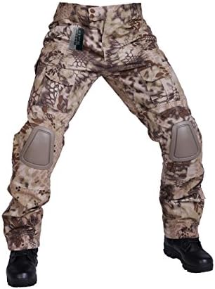 SEAKY Tactical Pants With Knee Pads Camping Hiking Hunting Military Uniform Combat Trousers Airsoft Knee Pads variety camouflage ACU CP AU FG (Nomad, XXL40)