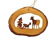Olive Wood Ornament - Christmas Deer Family