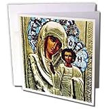 Russian Icon - Russian Icon of the Blessed Mary - Greeting Cards-12 Greeting Cards with envelopes