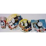 Thomas the Tank Engine (Thomas & Friends) Train Theme Birthday Party Package ~ Dinner Plates, Dessert Plates, Luncheon Napkins, & Cups ~ Serves 8
