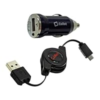 Cellet Bullet Retractable USB Car Charger for Samsung Galaxy S, Galaxy S2, Galaxy S3, Motorola Droid Razr Maxx, HTC EVO 4G, BlackBerry and other Micro USB phones
