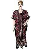 Lounge Wear Cardinal Black Red Kimono Sleeves Cotton Caftan Kaftan
