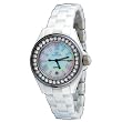 Oniss #ON815-L Women's Austrian Crystal Bezel White Ceramic Watch