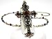 Multi Colored Crystal Cross and Beads Chain Necklace