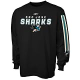 Reebok San Jose Sharks Black Sharp Edge Long Sleeve T-shirt