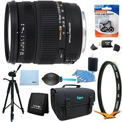 Sigma 17-70mm f/2.8-4 DC Macro OS HSM Lens for Nikon DSLR Cameras Lens Kit Bundle