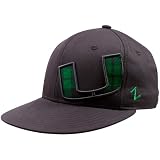NCAA Zephyr Miami Hurricanes Gray Racer Fitted Hat (7 7/8)