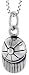Sterling Silver Oxidized Baseball Cap Pendant, 1/2 (13mm) tall