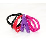 Girls Pretty Card of 8 Bright Coloured Bamboo Style Endless Elastics Hair Bandsby Lady Isla Fashion