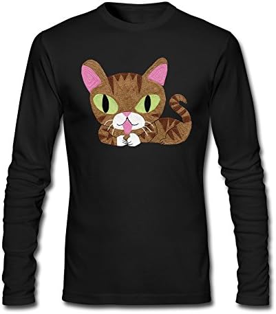 EVERJON Lil Bub Cat Long Sleeve Shirts M For Men Black