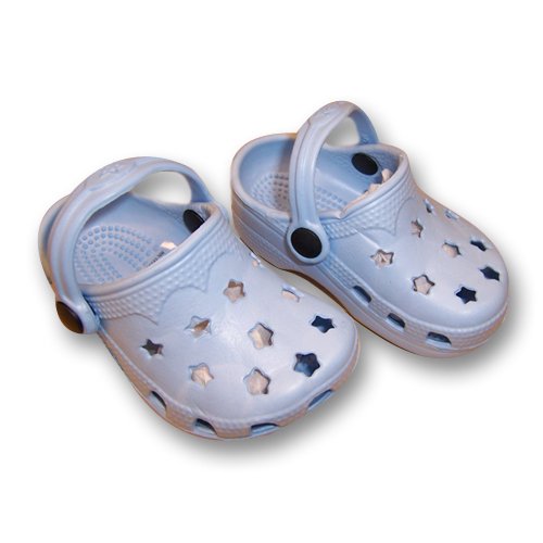 Infant Toddler Boy's Blue Clogs with Star Shaped Perforations