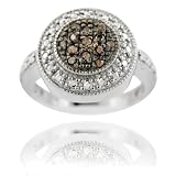 Sterling Silver 1/6ct TDW Champagne Diamond Round Ring