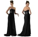 Elegantes Luxus Abendkleid, Ballkleid, Empire Kleid, Farbe schwarz