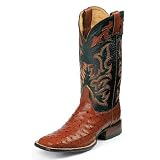Mens JUSTIN OSTRICH Cowboy Boots Casual BLACK RED (Size Run 8 - 13 B D EE) SPR-SUM FAL-WIN by Justin