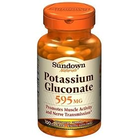 Sundown Naturals Potassium Gluconate, 595mg, Caplets 100 ea