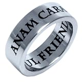 ANAM CARA - SOUL FRIEND - IRISH CELTIC RING - Inspirational Jewelry- High quality etched stainless steel ring. Hypo-allergenic. Inspirational Relationship Jewelry Wedding Band / Wedding Ring / Promise Ring. SIZE 6