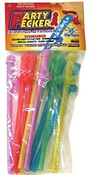 Party Pecker Straws 10pk - 5 Asst Colors