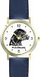 Labrador Retriever - Black (SC) Dog - WATCHBUDDY&reg; CLASSIC DELUXE TWO-TONE THEME WATCH - Arabic Numbers-Blue Leather Strap-Size-Large ( Men's Size or Jumbo Women's Size )
