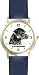 Labrador Retriever - Black (SC) Dog - WATCHBUDDY&reg; CLASSIC DELUXE TWO-TONE THEME WATCH - Arabic Numbers-Blue Leather Strap-Size-Large ( Men's Size or Jumbo Women's Size )
