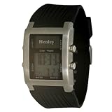 Henley HDG001 Mens Solar Powed Watch with Digital Dial and Black Rubber (PU) Strap