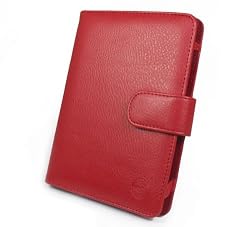 Red PU Leather Folio Book Style Case for Latest Generation Amazon Kindle 4 Wi-Fi 6" E Ink Display
