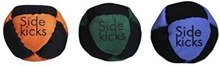 Sidekicks Hacky Sack - Classic Sand Filled Footbag | Best for Dirtbag Practice, Juggling Practice Hand Stitched Synthetic Suede Sand Hacky Sack Dirt Bag (Three-Pack)