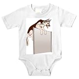 Onesie with german, jumping, dog, barrier, shepherd