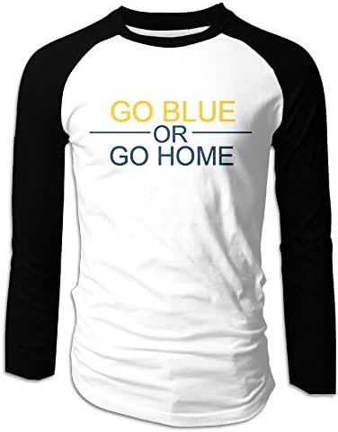 Michigan Go Blue Or Go Home Black Mens Round Neck Tee