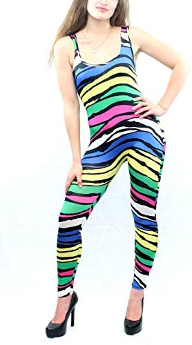 Striped Multi-Color 3-Strap Accent Jumpsuit (Large, Multi-Color)