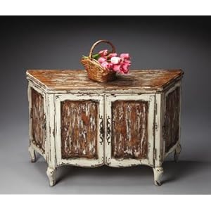 Farmhouse White Console Cabinet