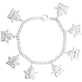 Sterling Silver Guardian Angel Pendant Bracelet, 13/16 (21mm) wide