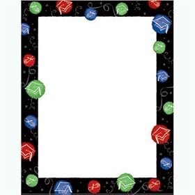 Printable Graduation Hats Dot Stationery (25 count) by