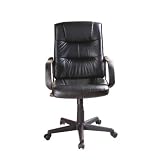 Générique - Fauteuil de bureau - Cuir véritable - Appui-tête et accoudoirs - 5 Roulettes - N