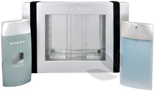 CHROME SPORT by Azzaro 3.3 oz EDT Spray 2 Piece NEW Gift Set Box for Men