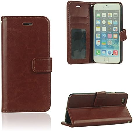 HUGE SALE ON THIS PREMIUM LEATHER FLIP COVER I6PLUS PHONE CASE. PRICES SLICED TO BOTTOM TO MOVE INVENTORY. GET THEM WHILE THEY LAST. Premium Genuine Leather Wallet Flip Foldover Case with Magnetic Closure - Certified to fit Apple iPhone 6 Plus (5.5 inch) - Brown