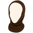 4-1 Chunky Knit Pullover Beanie Headscarf Circle Loop Neckwarmer Scarf Hat Brown