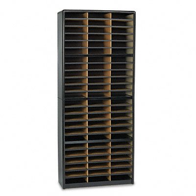 Safco Products Value Sorter Literature Organizer, 72 Compartment, Black (7131BL)