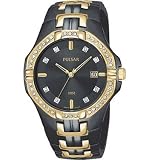 Pulsar Men's PXDA88 Crystal Dress Black Ion Gold-Tone Watch