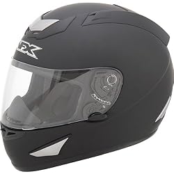 AFX Solid Adult FX-95 Street Racing Motorcycle Helmet w/ Free B&F Heart Sticker Bundle - Flat Black