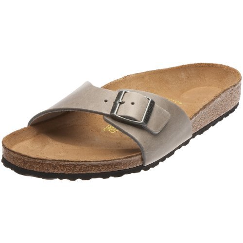 Cheap Birkenstock slippers Madrid from Leather in Antique Grey with a ...
